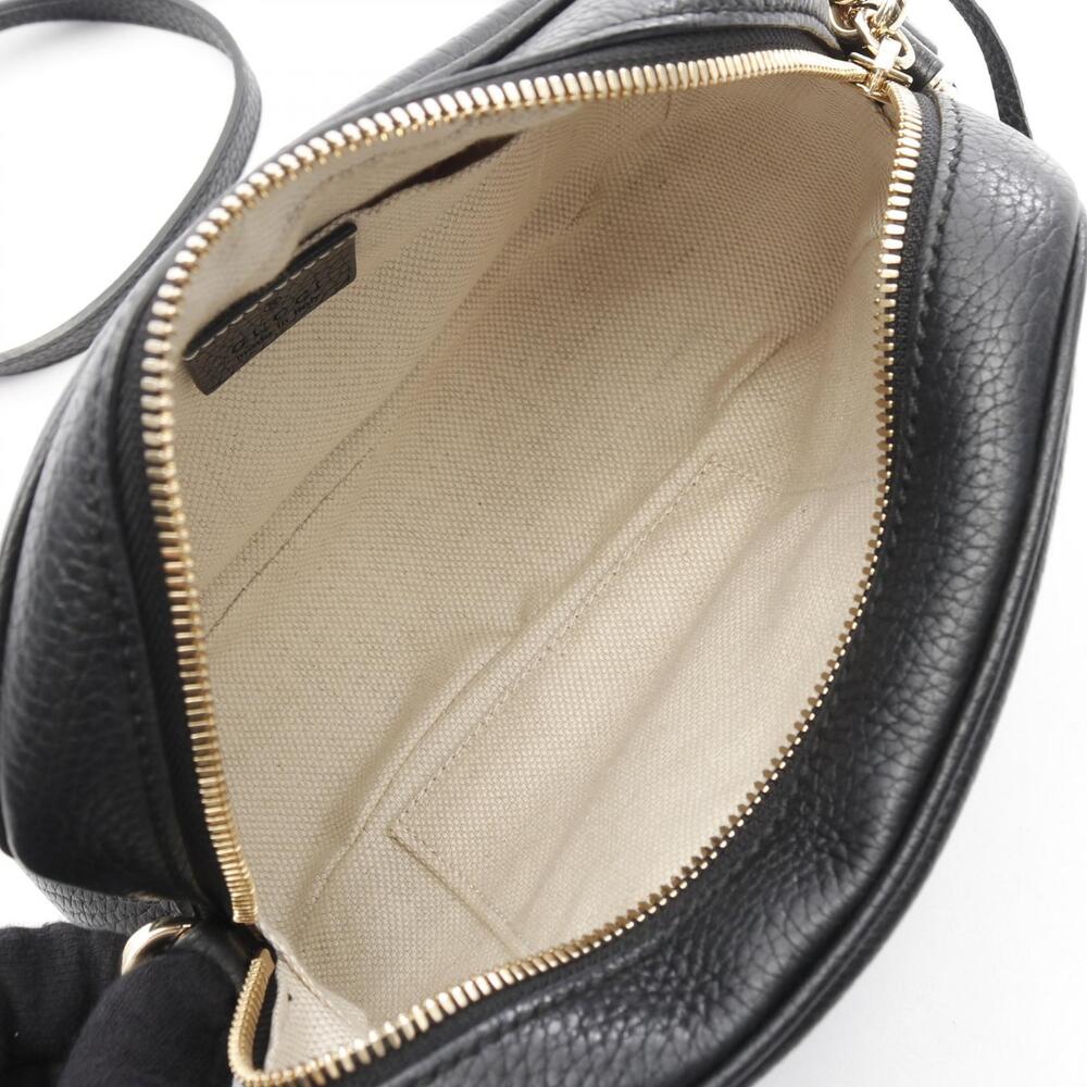 Gucci Black Shoulder Interlocking GG Bag Disco Leather Soho - Picture 3 of 7